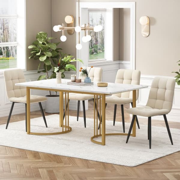 Matgrupp (5 delar), matbord med 4 stolar 140 x 80 cm Matbord