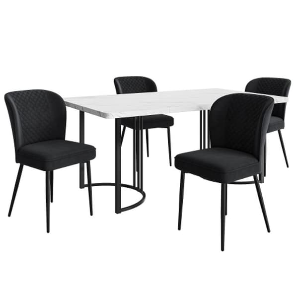 Matbordset 140×80×75cm Matbord med 4 stolar
