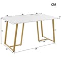 Miniatyrbild 4 av 6: Matbord 140 x 80 cm (1-St) metallstruktur rektangulärt bord i marmor med justerbara ben