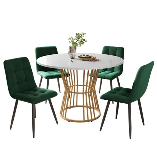 Matsalsbordset (5 delar), matsalsbordset med 4 stolar, bord med 100 cm diameter