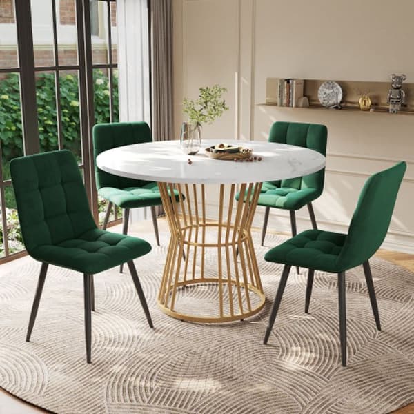 Matsalsbordset (5 delar), matsalsbordset med 4 stolar, bord med 100 cm diameter