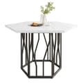 Miniatyrbild 2 av 6: Modern hexagon marble dining table with a black metal frame and a simple and beautiful coffee table.