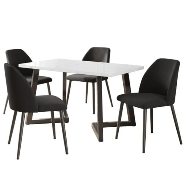 Matsalsmöbel (5 delar), matbord 117x68 cm och set med 4 stolar