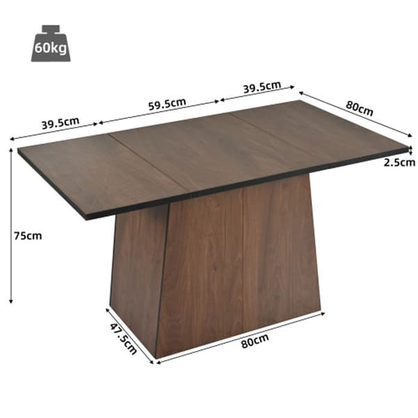 Matsalsstolar set, rektangulärt matsalsbord, brun trägraining, med 4 matsalsstolar