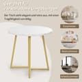 Miniatyrbild 5 av 6: Rund matbord (1 styck), köksbord, metallkonstruktion, marmor bord, vit/guld