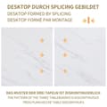 Miniatyrbild 3 av 6: Matsalsbord med metallben (119 x 70 cm) Modern marmorimitation matsalsbord med svarta ben
