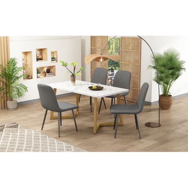 Matsalsset, (5-delat set), modern köksbord och 4 stolar, (med ryggstöd)