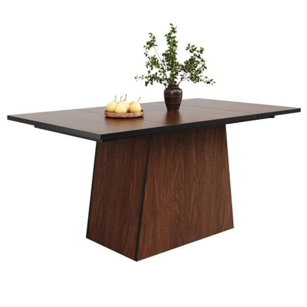 Modern köksbord i trä, icke avtagbart, för 4-6 personer, brun trä 138.5*80*75 cm