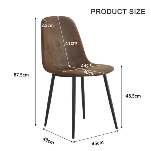 Matgrupp, (5 delar), modern köksbord med 4 stolar, sitsar i faux daim, ben i järn