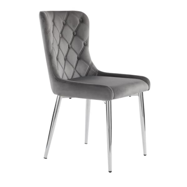 Matbord set (5 delar), matbord 117x68 cm med 4 stolar, silverfärgade ben.
