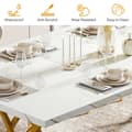 Miniatyrbild 9 av 10: Tribesigns Modern Matbord, 160 x 80 x 75 cm, Rektangulär Köksbord, Stilren Design, för 4-6 personer, Vit och guld