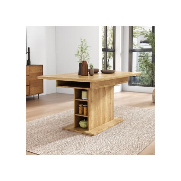 Utökningsbar matbord, L110/130*B70*H75, matbord med naturlig förvaringsutrymme