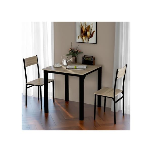 Sittgrupp, matbord och två stolar, naturlig färg