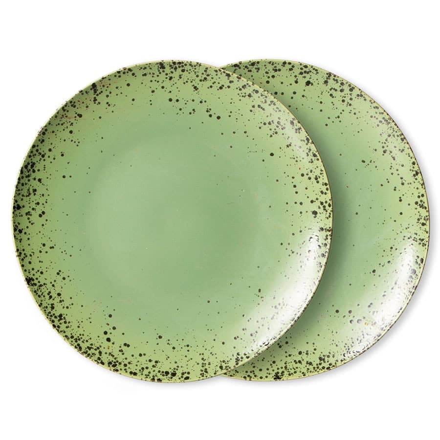 70s ceramics Tallrik 29 cm Set om 2 Kiwi