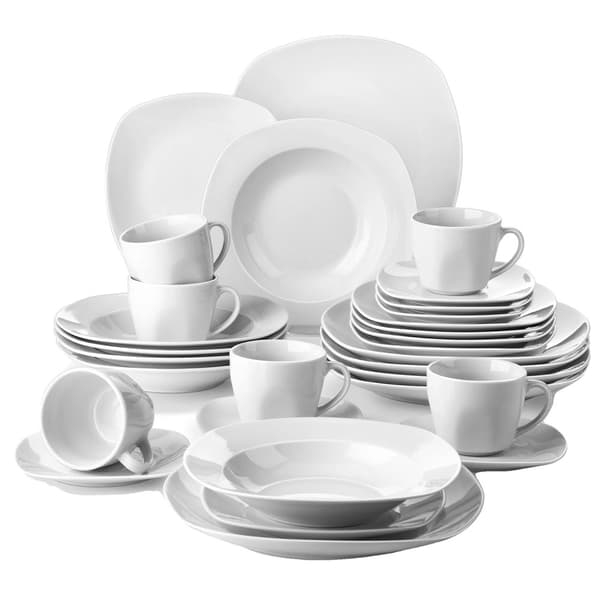Keramisk Porcelænsservise, Minimalistisk Design, Temperaturresistent, Service til 6 personer