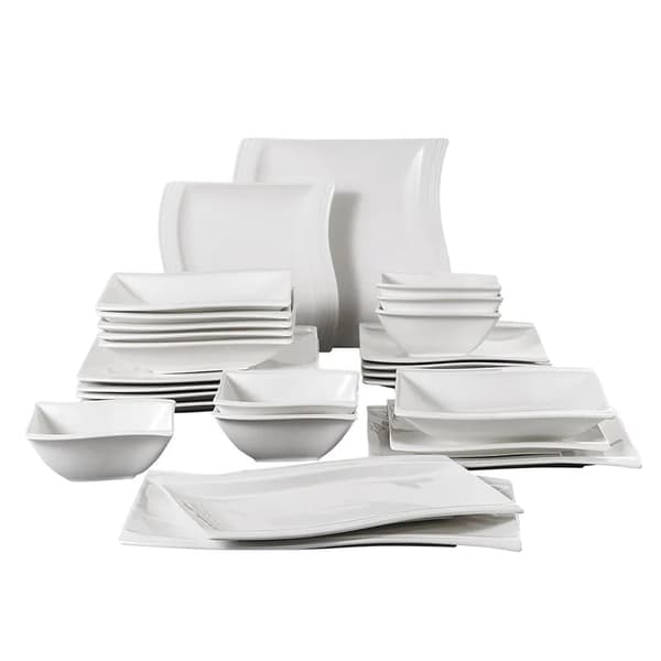 26-delt Porcelænsservise, Mikroovn & Ovn Sikker, Elegant Design,26 stk