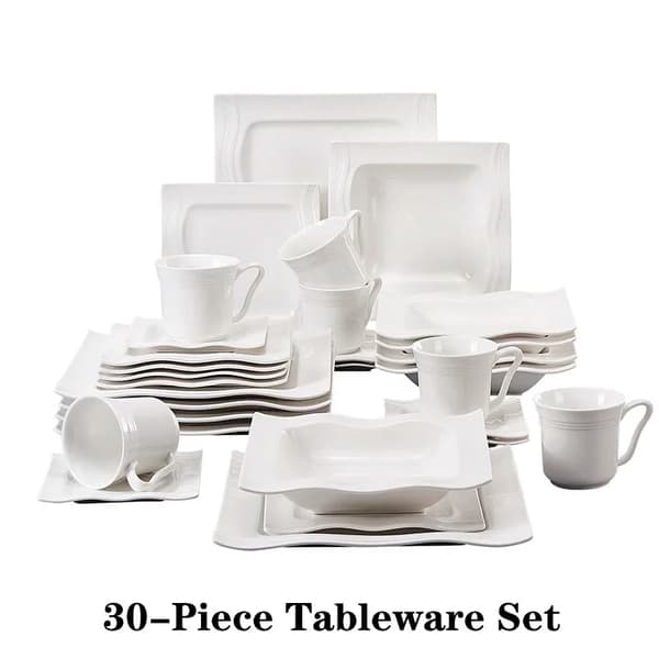 Porcelænsservise, Miljøvenlig Højtemperaturbestandig, Komplet 30/60-Delt Sæt,30-delt