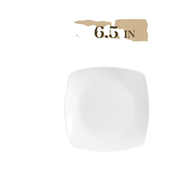 Porcelænsæt, Elegant Firkantet Design, Holdbart Keramisk Materiale,Desserttallerken, 6 PCS