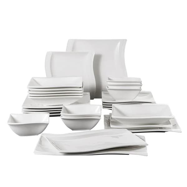 26-delars porslinsservis, mikrovågsugn och ugnssäker, elegant design,26 stycken