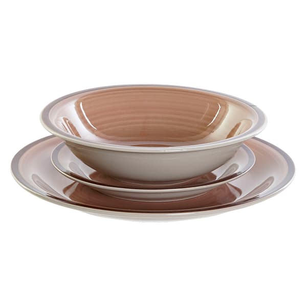 Spisestel DKD Home Decor S3025792 Stentøj (26,5 x 26,5 x 3 cm) (21 x 21 x 5,5 cm) (26.5 x 26.5 x 3 cm) (19 x 19 x 3 cm) (18 pcs)