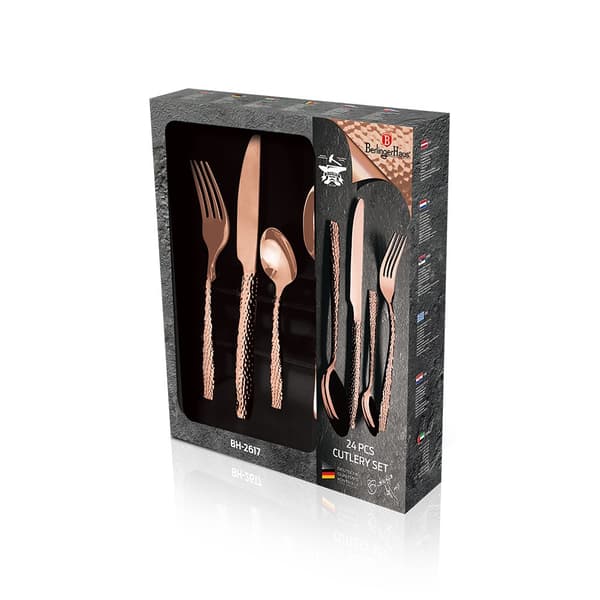 24-DELS BESTIKSÆT. SHINY BERLINGER HAUS ROSE GULD BH-2617