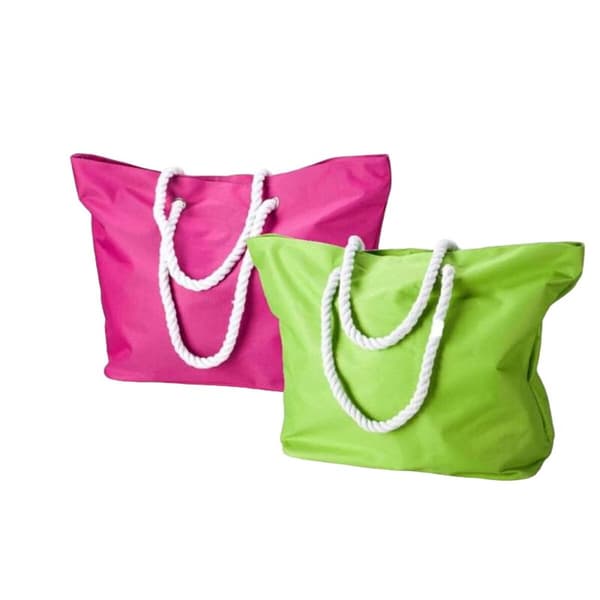 Strandtaske Grøn Pink Oxford 59 x 19 x 40 cm