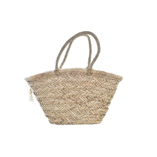 Väska DKD Home Decor Vit Multicolour Naturell Metall 59 x 16 x 30 cm