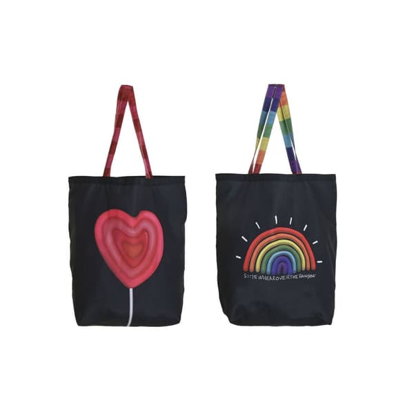 Tekstil pose DKD Home Decor Sort Polyester Nylon 43 x 15 x 40 cm (2 enheder)