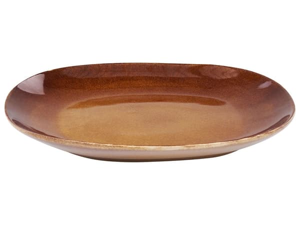 Set om 16 delar Guldbrunt stengods Kaolin Reaktiv glasyr Finish Servering för 4 personer Glansig effekt Kök Matsal