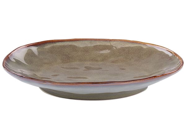 Set om 16 delar mörkgrönt stengods Kaolin Reactive Glaze Finish Servering för 4 personer Stenstruktur Kök Matsal