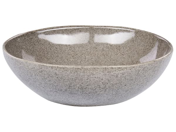 Set om 16 delar Grått stengods Kaolin Handgjord Reaktiv glasyr Finish Servering för 4 personer Hammareffekt Kök Matsal