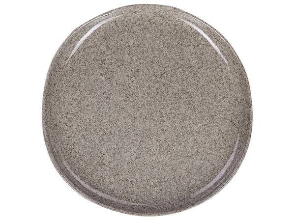 Set om 16 delar Grått stengods Kaolin Handgjord Reaktiv glasyr Finish Servering för 4 personer Hammareffekt Kök Matsal