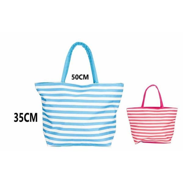 Strandtaske Bismark Blå Pink Oxford 50 x 16 x 35 cm
