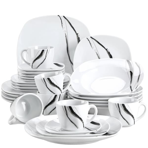 Porcelænsservise, 30 dele, miljøvenligt design,30-DELE