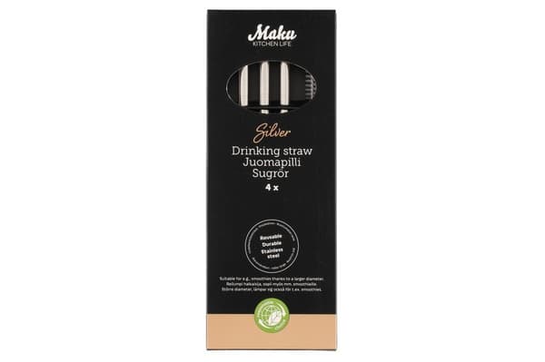 Maku Juomapilli ruostumatonta terästä 8mm 4kpl
