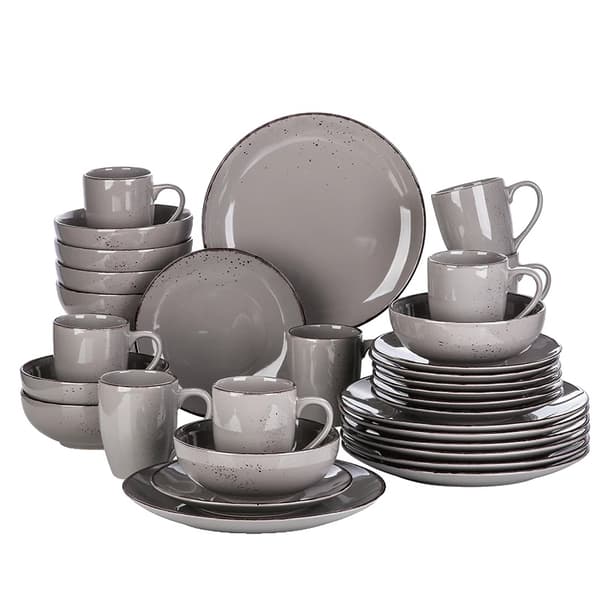 Vancasso Navia Harmaa Astiastosetti, 10.75-tuumaiset Lautaset, 800 ml Kulhot,32-osainen