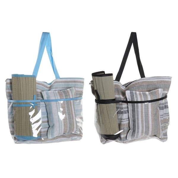 Strandväska DKD Home Decor Blå Brun Grön Grå Mint PVC Kanvas 44 x 23 x 62 cm (2 antal)