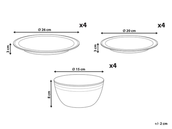 Sett med 12 Deler Lysebeige Steintøy Kaolin Håndlaget med Reaktiv Glasur Finish Service til 4 Personer Kjøkken Spisestue
