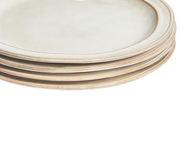 Sett med 12 Deler Lysebeige Steintøy Kaolin Håndlaget med Reaktiv Glasur Finish Service til 4 Personer Kjøkken Spisestue