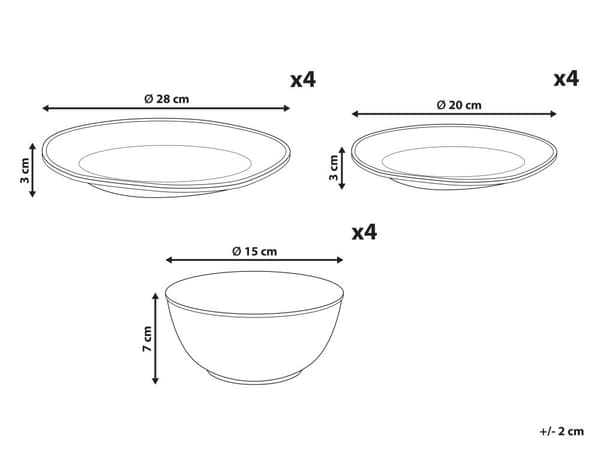 Set om 12 Delar Ljusbeige Stengods Kaolin Handgjort Reaktiv Glasyr Finish Service för 4 Personer Kök Matsal