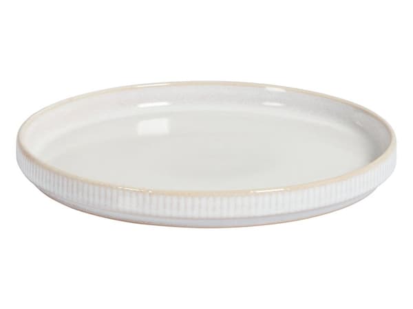 Set om 12 Delar Off-White Stengods Kaolin Handgjord Reaktiv Glasyr Finish Service för 4 Personer Kök Matsal