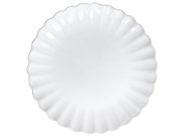 Set med 4 Assietter Vit Stengods Kaolin Handgjord Reaktiv Glasyr Finish Dessert Tallrik Kök Matsal