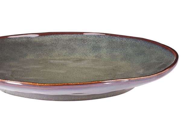 Set med 4 Sidotallrikar Mörkgrönt Stengods Kaolin Handgjord Reaktiv Glasyr Finish Dessert Tallrik Kök Matsal