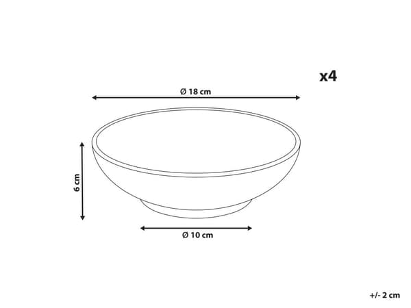 Set med 4 Djupa Tallrikar Ljusgrått Stengods Kaolin Handgjord Reaktiv Glasyr Finish Pastaskålar Kök Matsal