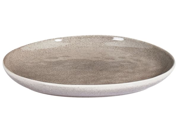 Set med 4 Assietter Grå Stengods Kaolin Handgjord Reaktiv Glasyr Finish Dessert Tallrik Kök Matsal