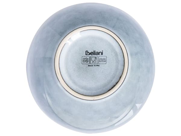 Set med 4 Skålar Ljusblå Stengods Kaolin Handgjord Reaktiv Glasyr Finish Kök Matsal