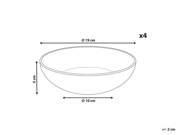 Set med 4 Djupa Tallrikar Grå Stengods Kaolin Handgjord Reaktiv Glasyr Finish Pastaskålar Kök Matsal