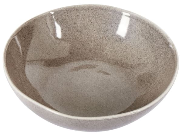 Set med 4 Djupa Tallrikar Grå Stengods Kaolin Handgjord Reaktiv Glasyr Finish Pastaskålar Kök Matsal