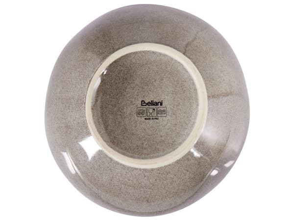 Set med 4 Djupa Tallrikar Grå Stengods Kaolin Handgjord Reaktiv Glasyr Finish Pastaskålar Kök Matsal
