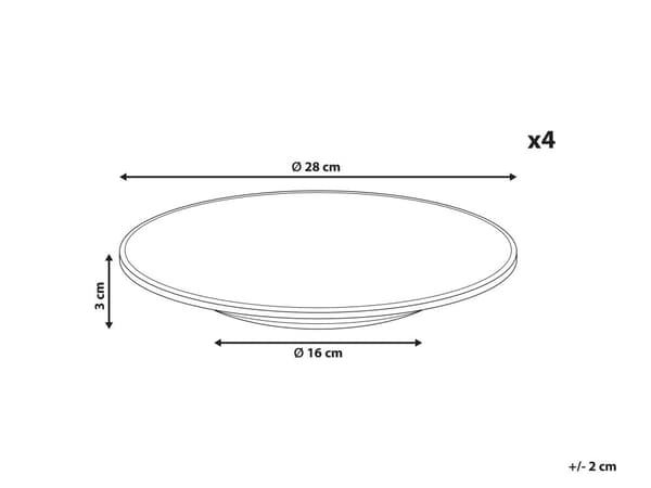 Set med 4 Assietter Ljusblå Stengods Kaolin Handgjord Reaktiv Glasyr Finish Dessert Tallrik Kök Matsal